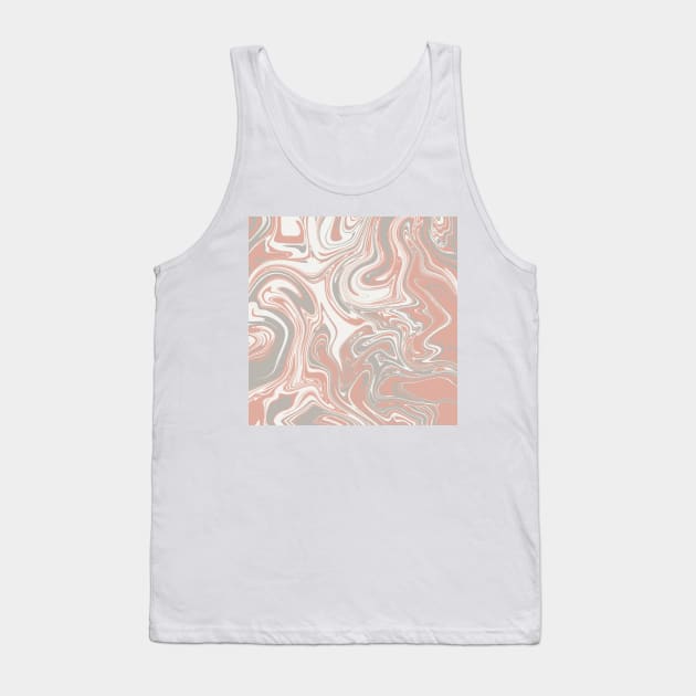 Liquid art, abstract art. Grey, white, red colors. Tank Top by liana.wow